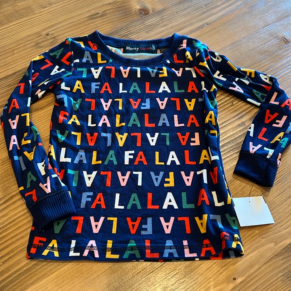 Merry Lane Size 4T ~ FA LA LA ~ PJ Top ~ Blue